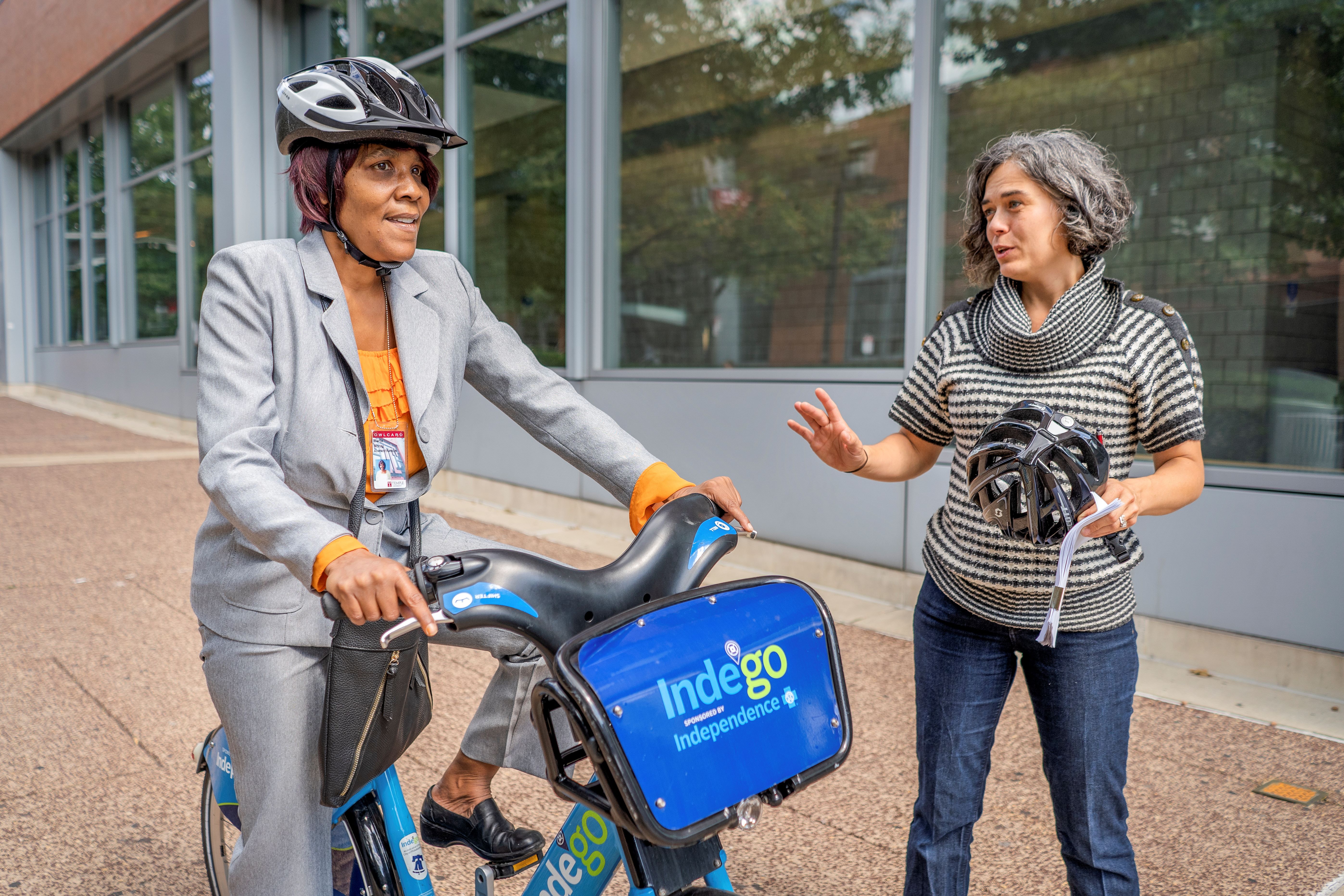 Woman on bike