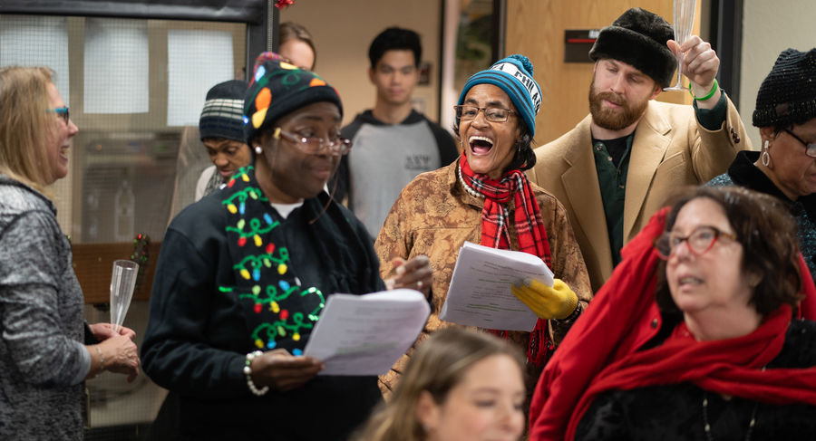 singers in holiday performance