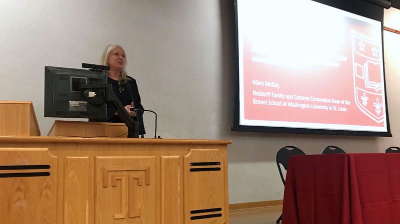 Mary McKay delivering a lecture