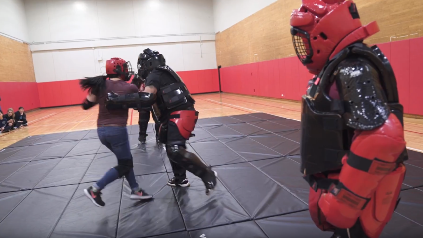 a student striking an instructor in the personal defense class