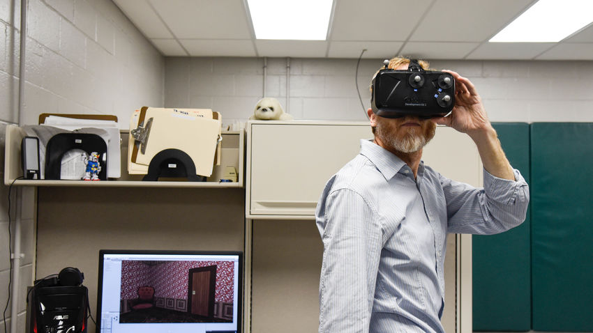 man with virtual reality headset