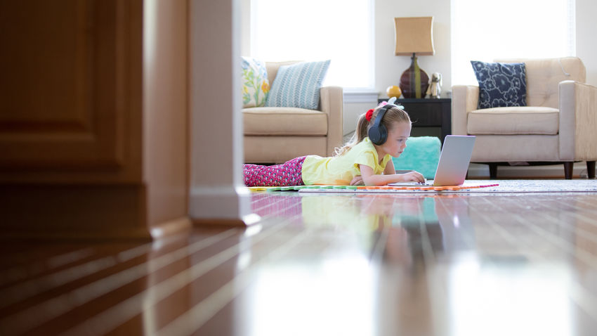 girl doing homework