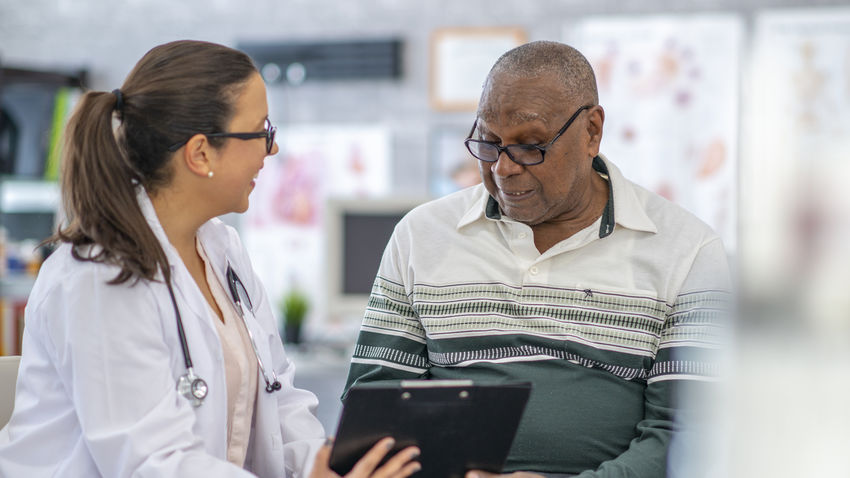 older man at doctor