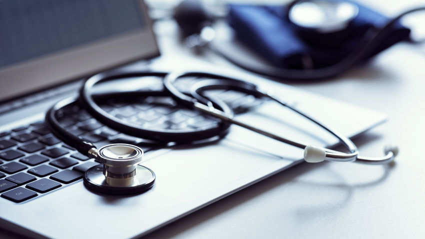 blood pressure monitoring equipment on a computer