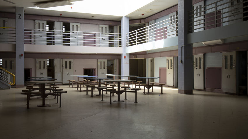 empty common area in correctional facility