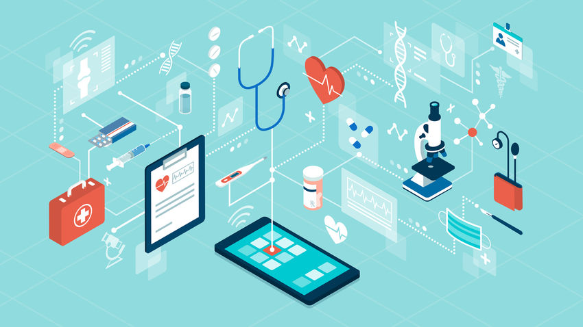 illustration of medical supplies and instruments