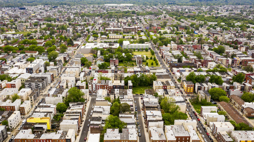 overhead view of north philadelphia