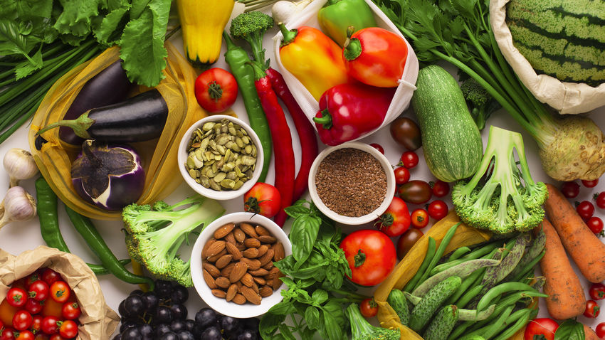 an assortment of fruits and vegetables 