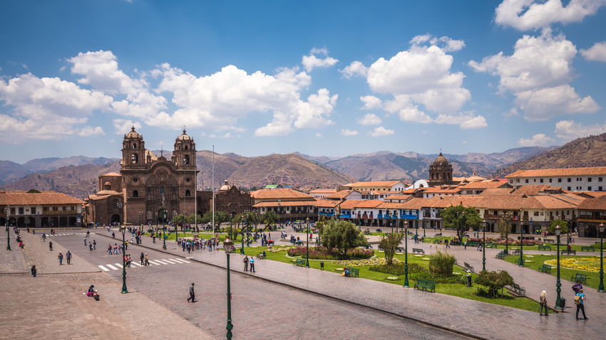 a city square in Cusco, Peru