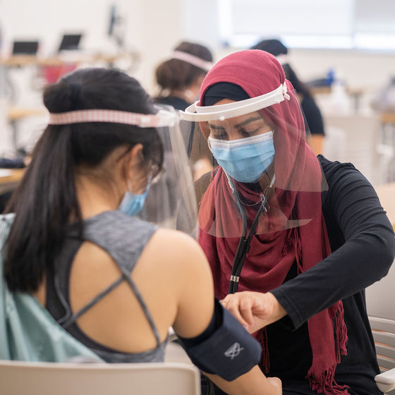 Ot student in face mask