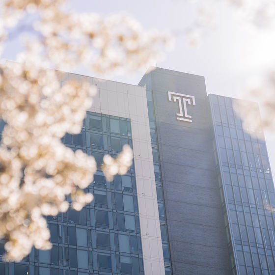 temple campus in the spring