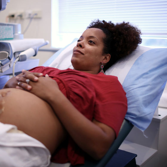 a pregnant woman receives an ultrasound